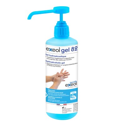 Gel hydroalcoolique EXEOL 82 500 ml pompe