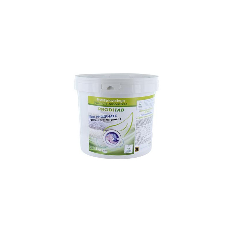 Pastilles linge ECOLABEL - Seau de 125 doses Pastilles linge ECOLABEL - Seau de 125 doses