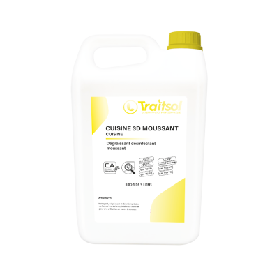 Dégraissant désinfectant MOUSSANT CUISINE 3D TRAITSOL 5 L