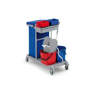 Chariot de ménage lavage compact avec presse mâchoire