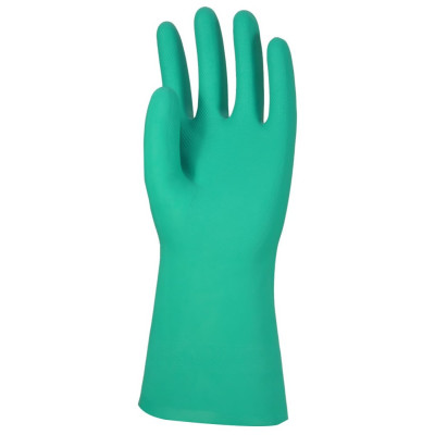 Gants nitrile VERT FLOQUE COTON