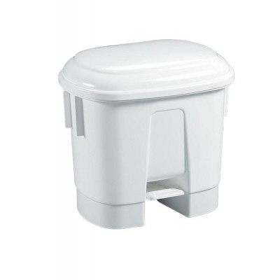 Poubelle SIRIUS PLASTIQUE 30 L COUVERCLE BLANC A PEDALE