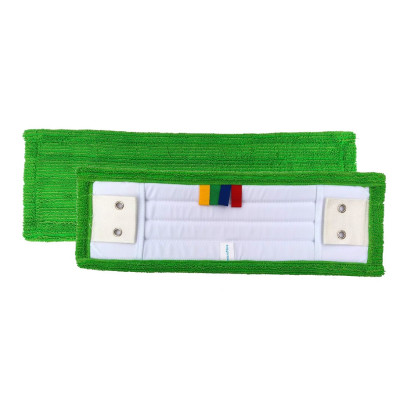 Frange poches languettes oeillets microfibre VERTE 40 cm