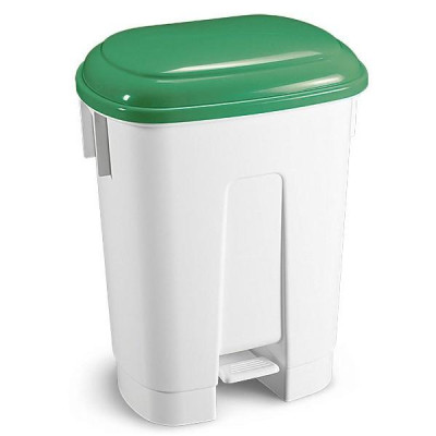 Poubelle SIRIUS PLASTIQUE 60L COUVERCLE VERT A PEDALE