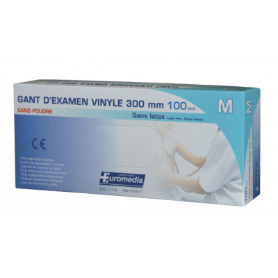 Gants jetables NITRILE BLEU NON POUDRES - LONGUES MANCHES 300mm x100