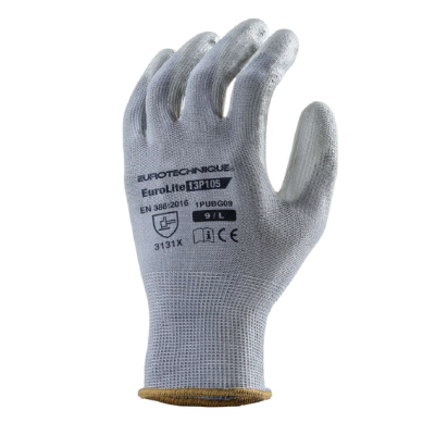 Gants manutention polyester GRIS PAUME ENDUITE PU GRIS SUP