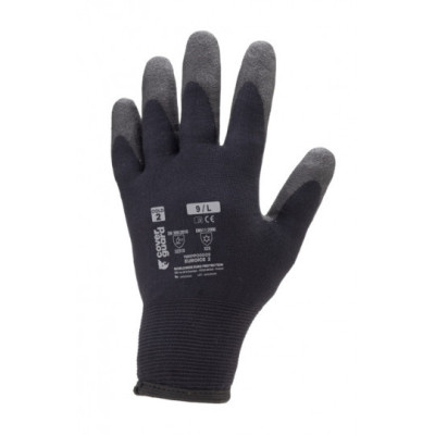 Gants nylon NOIR PAUME ENDUITE NITRILE GRIS